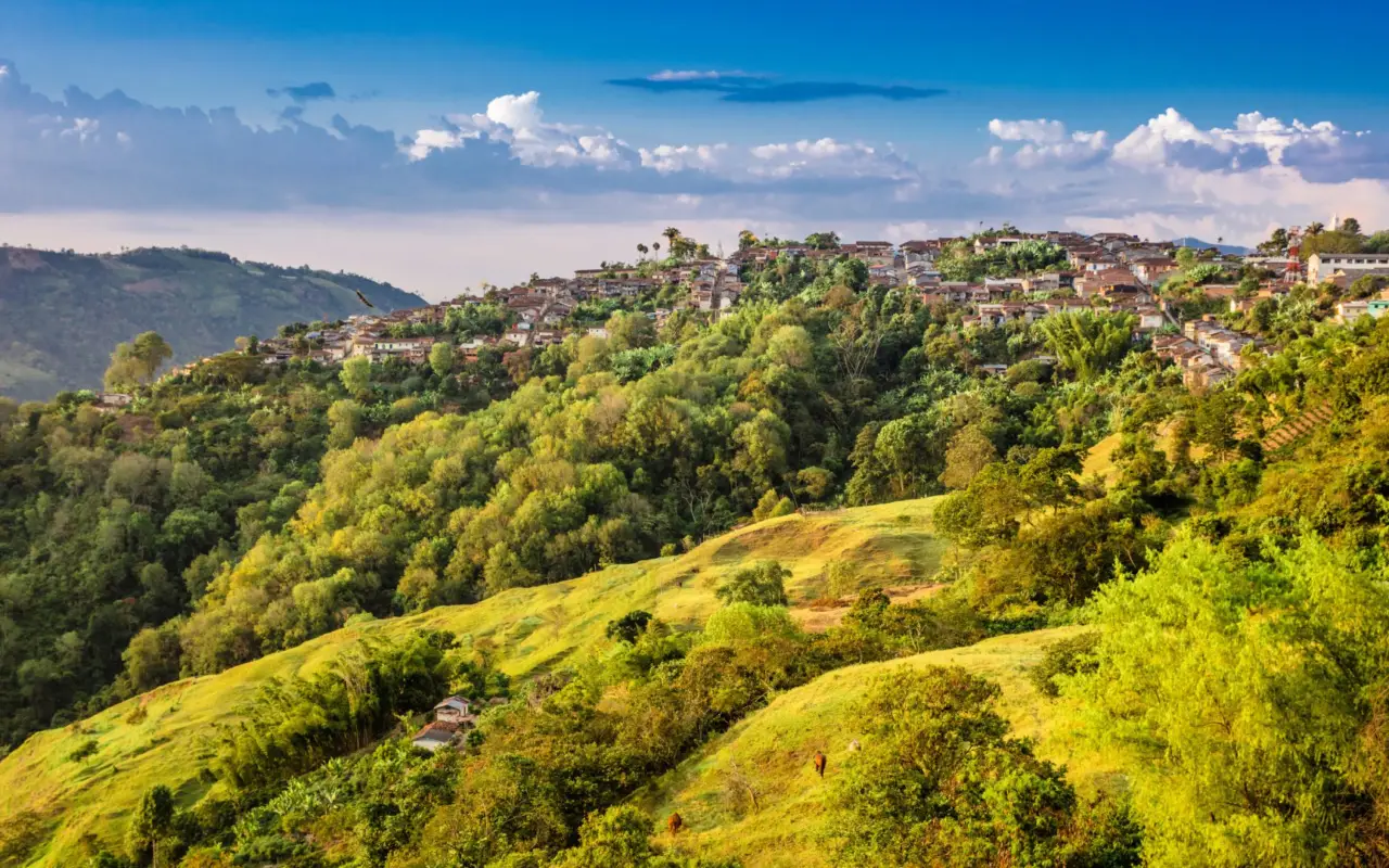 Le village de Salamina dans la région du café