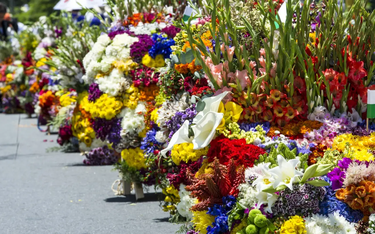 Défilé de Silleteros pendant la Fête des Fleurs