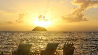 Coucher de soleil à Providencia dans les Caraïbes en Colombie